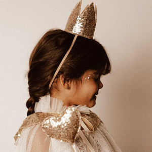 Мантия принцессы Mrs. Ertha "Golden Queen", белая с золотым, 3-6 лет